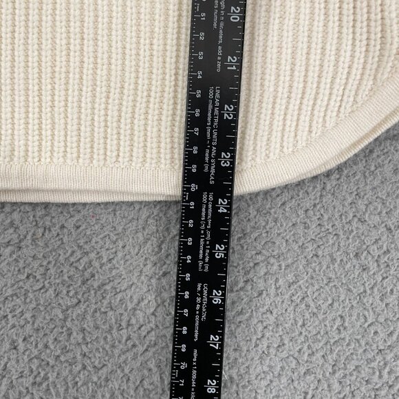 NEW LOFT Knit Sweater Women S White Crew Neck Button Shoulder - Picture 7 of 10